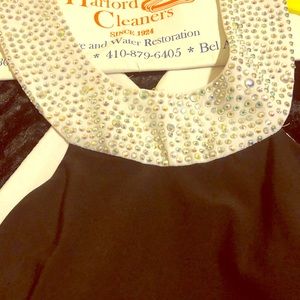 Black and white backless dress